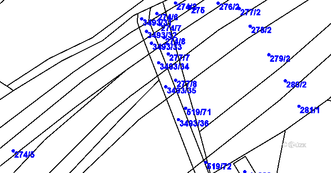 Parcela st. 3493/35 v KÚ Nedašov, Katastrální mapa