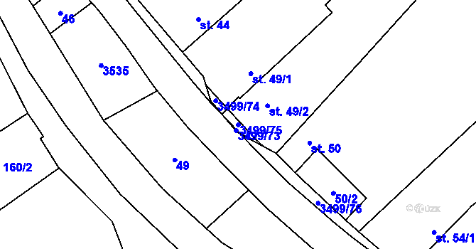 Parcela st. 3499/75 v KÚ Nedašov, Katastrální mapa