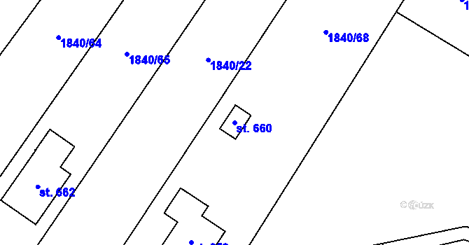 Parcela st. 660 v KÚ Nedašov, Katastrální mapa