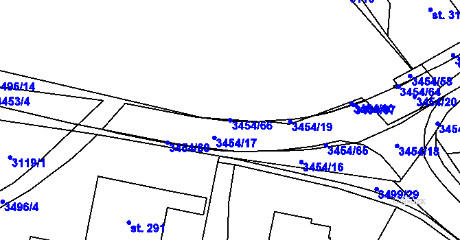 Parcela st. 3454/66 v KÚ Nedašov, Katastrální mapa