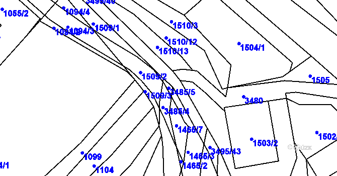 Parcela st. 3485/5 v KÚ Nedašov, Katastrální mapa