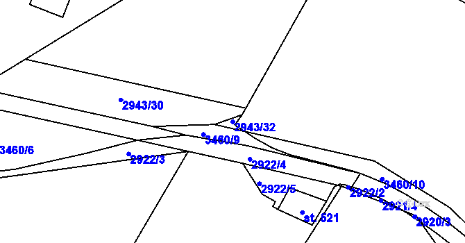 Parcela st. 2943/32 v KÚ Nedašov, Katastrální mapa