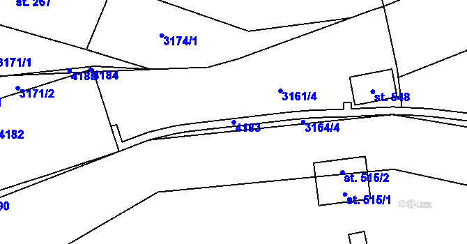 Parcela st. 4183 v KÚ Nedašov, Katastrální mapa