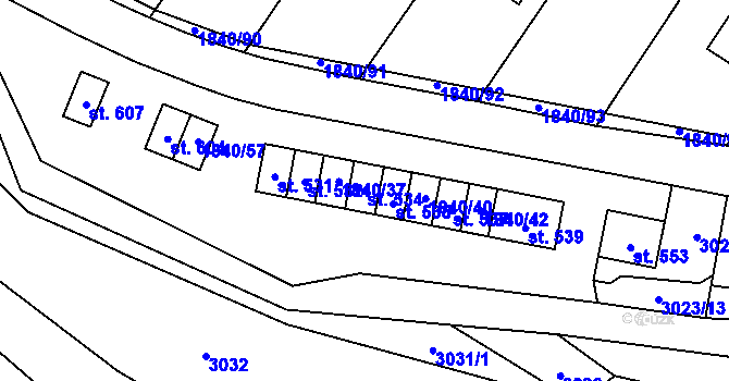 Parcela st. 534 v KÚ Nedašov, Katastrální mapa