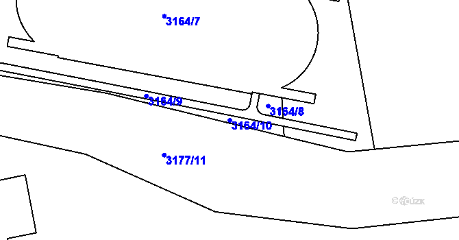 Parcela st. 3164/10 v KÚ Nedašov, Katastrální mapa