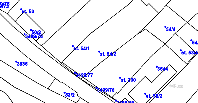 Parcela st. 54/2 v KÚ Nedašov, Katastrální mapa