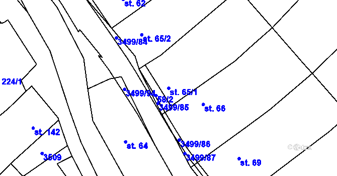 Parcela st. 65/1 v KÚ Nedašov, Katastrální mapa