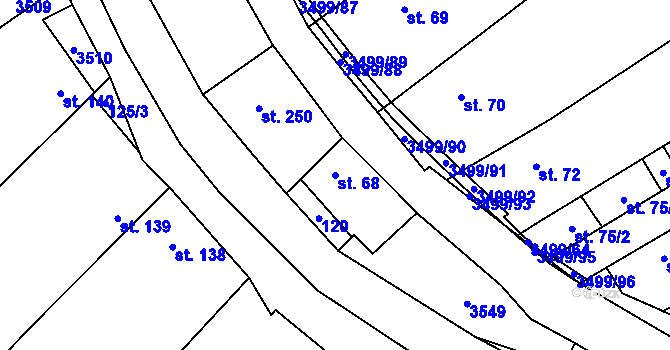 Parcela st. 68 v KÚ Nedašov, Katastrální mapa