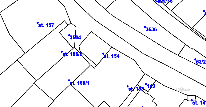 Parcela st. 154 v KÚ Nedašov, Katastrální mapa
