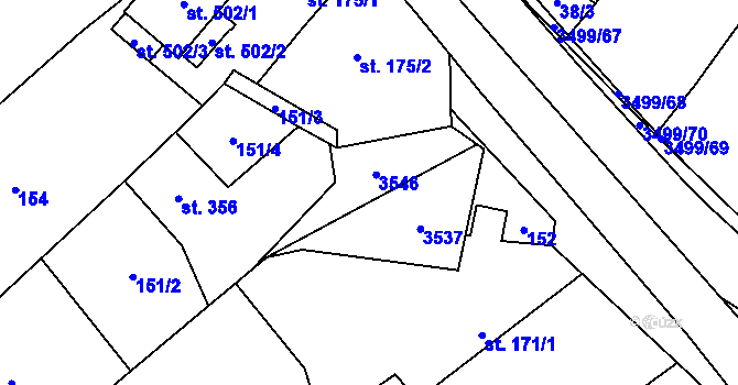 Parcela st. 173 v KÚ Nedašov, Katastrální mapa