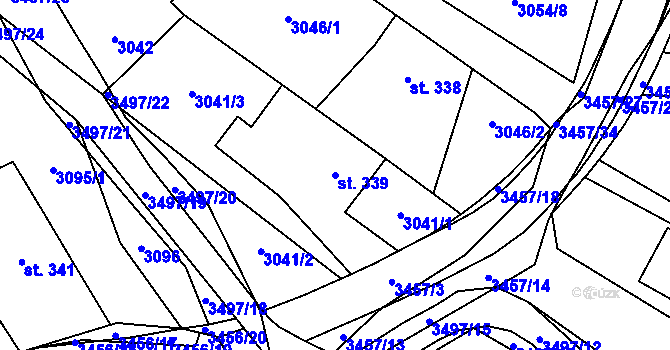Parcela st. 339 v KÚ Nedašov, Katastrální mapa