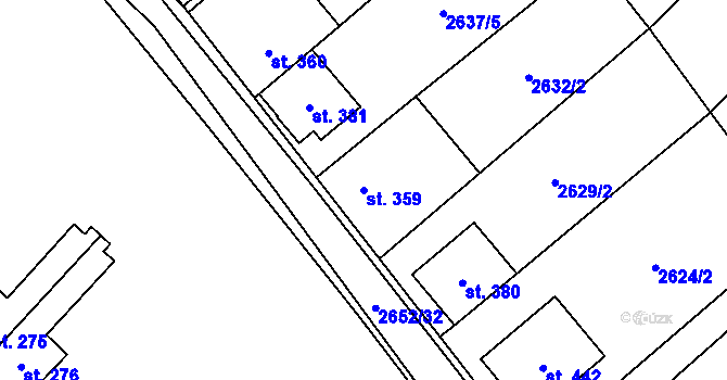Parcela st. 359 v KÚ Nedašov, Katastrální mapa