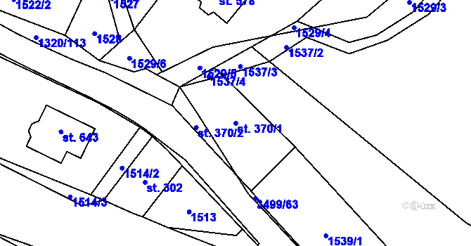 Parcela st. 370/1 v KÚ Nedašov, Katastrální mapa