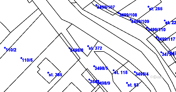 Parcela st. 372 v KÚ Nedašov, Katastrální mapa