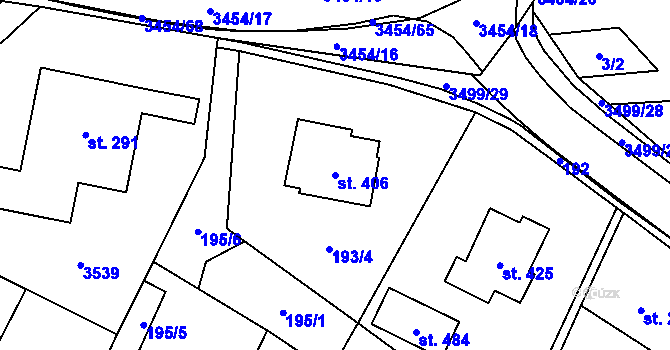 Parcela st. 406 v KÚ Nedašov, Katastrální mapa