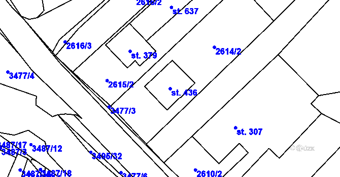 Parcela st. 436 v KÚ Nedašov, Katastrální mapa