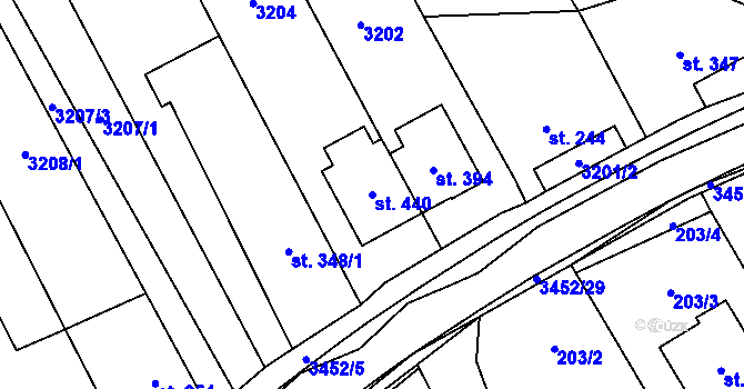 Parcela st. 440 v KÚ Nedašov, Katastrální mapa