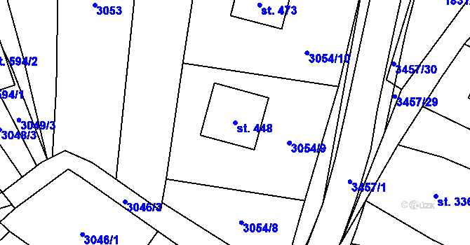Parcela st. 448 v KÚ Nedašov, Katastrální mapa