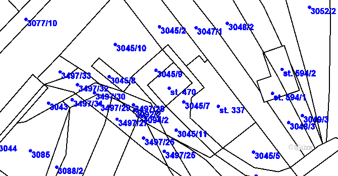 Parcela st. 470 v KÚ Nedašov, Katastrální mapa