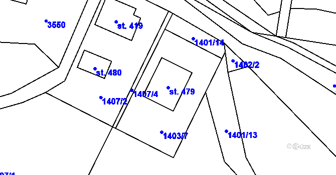 Parcela st. 479 v KÚ Nedašov, Katastrální mapa