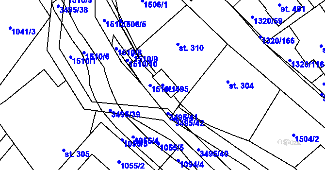 Parcela st. 495 v KÚ Nedašov, Katastrální mapa
