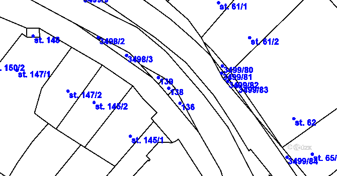 Parcela st. 138 v KÚ Nedašov, Katastrální mapa