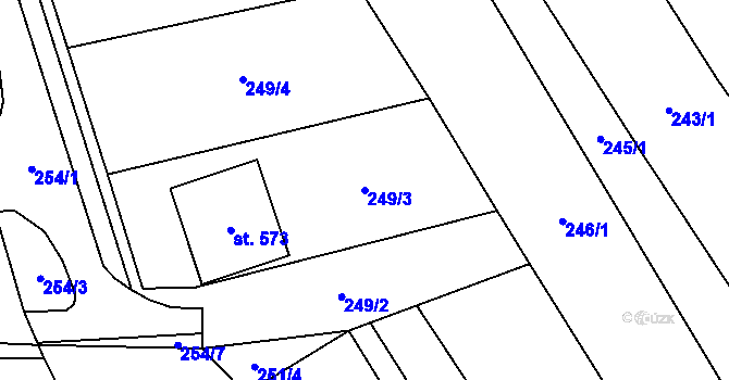 Parcela st. 249/3 v KÚ Nedašov, Katastrální mapa