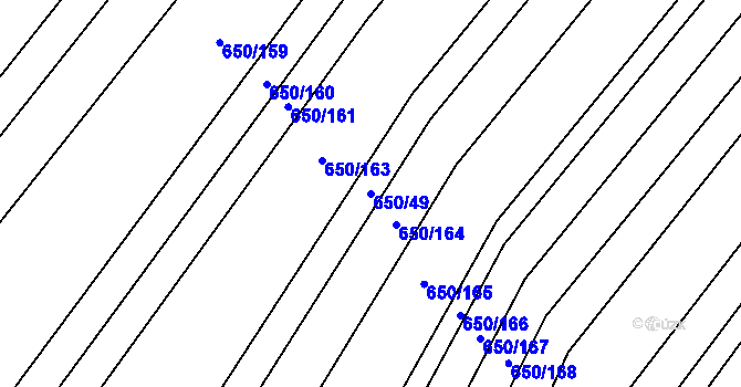 Parcela st. 650/49 v KÚ Nedašov, Katastrální mapa