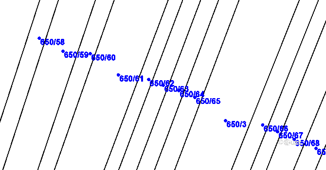 Parcela st. 650/63 v KÚ Nedašov, Katastrální mapa