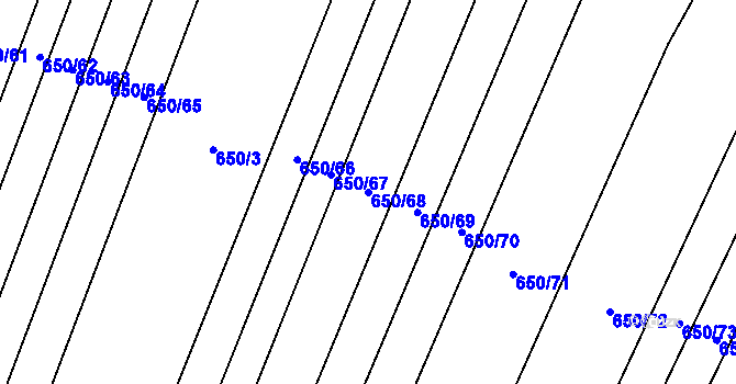 Parcela st. 650/68 v KÚ Nedašov, Katastrální mapa