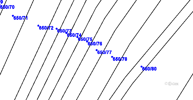 Parcela st. 650/77 v KÚ Nedašov, Katastrální mapa