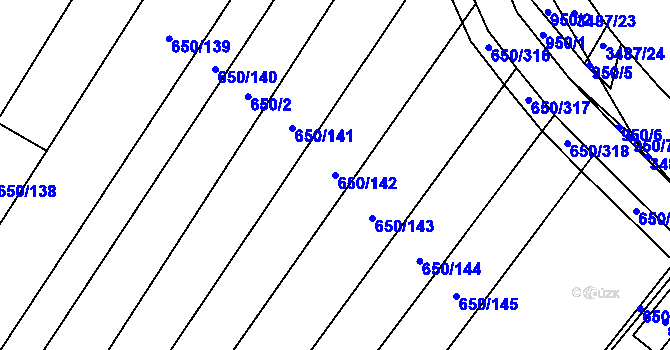 Parcela st. 650/142 v KÚ Nedašov, Katastrální mapa