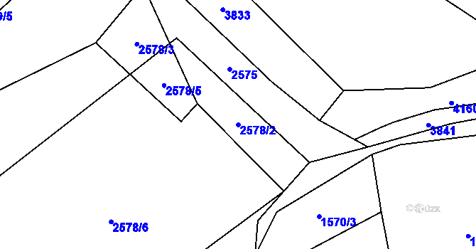 Parcela st. 2578/2 v KÚ Nedašov, Katastrální mapa