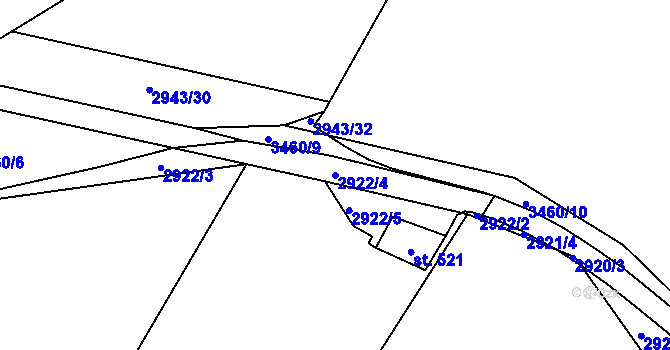 Parcela st. 2922/4 v KÚ Nedašov, Katastrální mapa
