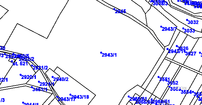 Parcela st. 2943/1 v KÚ Nedašov, Katastrální mapa
