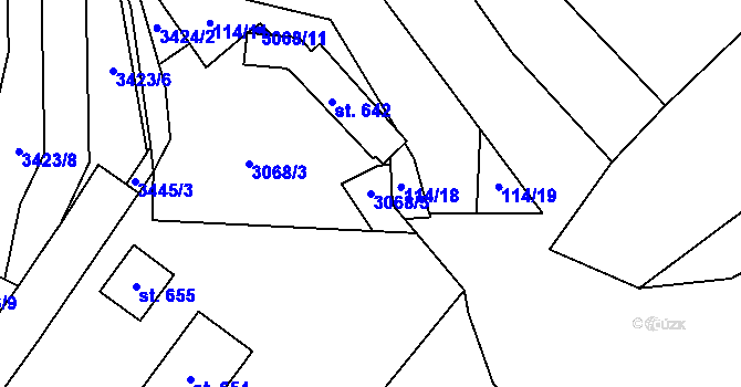 Parcela st. 3068/5 v KÚ Nedašov, Katastrální mapa