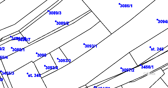 Parcela st. 3093/1 v KÚ Nedašov, Katastrální mapa