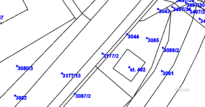 Parcela st. 3177/2 v KÚ Nedašov, Katastrální mapa