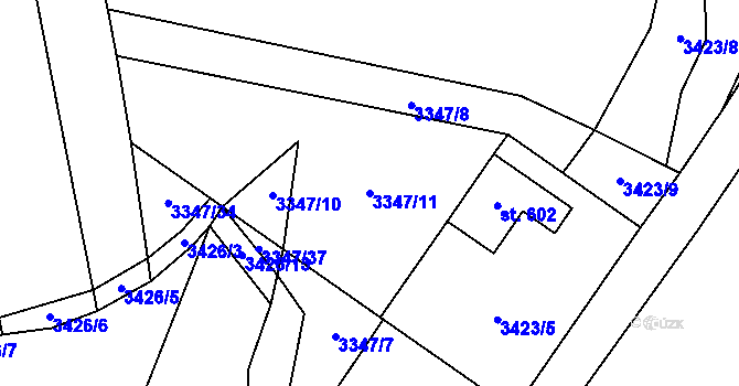 Parcela st. 3347/11 v KÚ Nedašov, Katastrální mapa