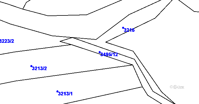 Parcela st. 3495/12 v KÚ Nedašov, Katastrální mapa