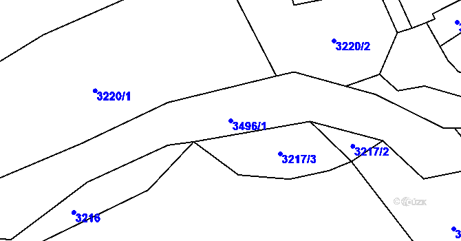 Parcela st. 3496/1 v KÚ Nedašov, Katastrální mapa