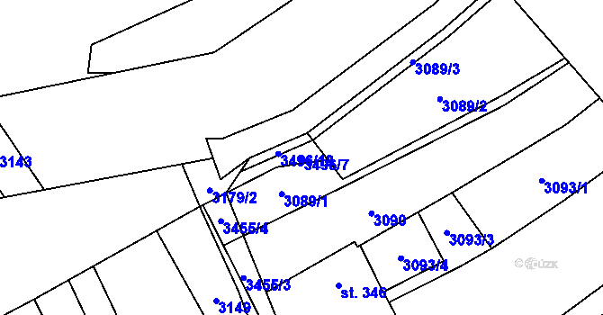 Parcela st. 3496/7 v KÚ Nedašov, Katastrální mapa