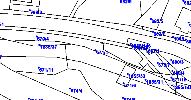 Parcela st. 671/4 v KÚ Nedašova Lhota, Katastrální mapa
