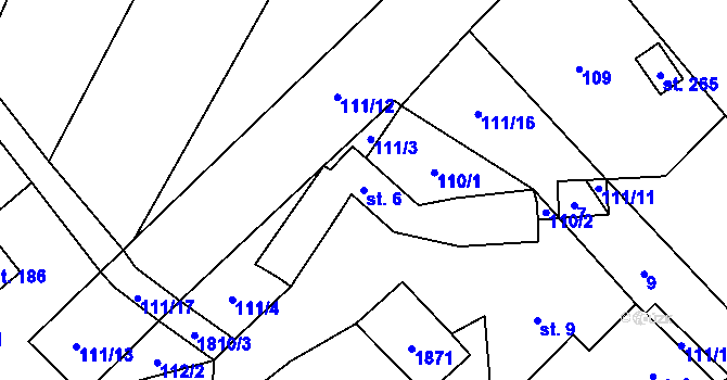 Parcela st. 6 v KÚ Nedašova Lhota, Katastrální mapa