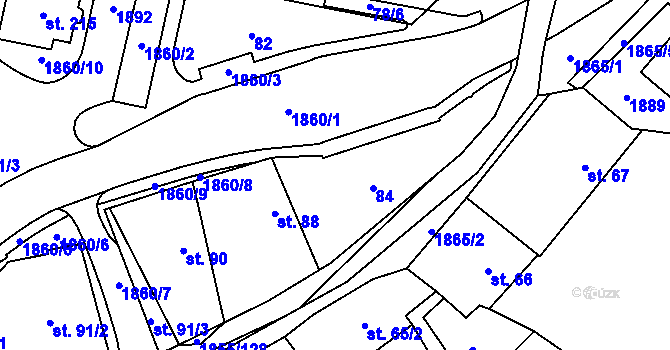 Parcela st. 87 v KÚ Nedašova Lhota, Katastrální mapa