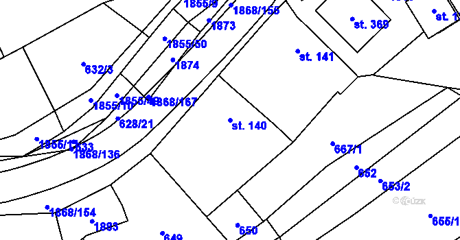 Parcela st. 140 v KÚ Nedašova Lhota, Katastrální mapa
