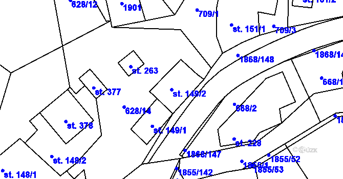 Parcela st. 149/2 v KÚ Nedašova Lhota, Katastrální mapa