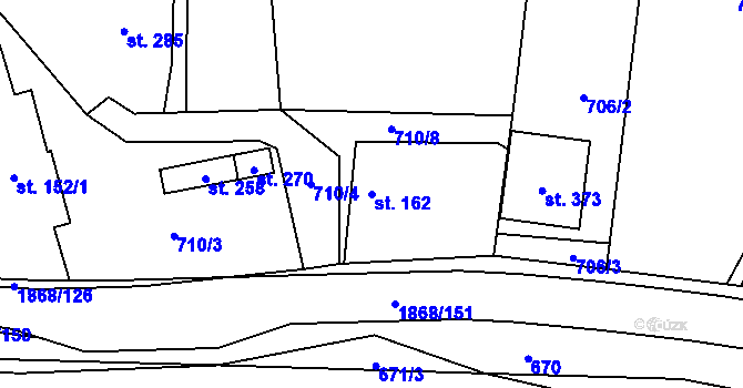 Parcela st. 162 v KÚ Nedašova Lhota, Katastrální mapa