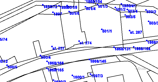 Parcela st. 274 v KÚ Nedašova Lhota, Katastrální mapa