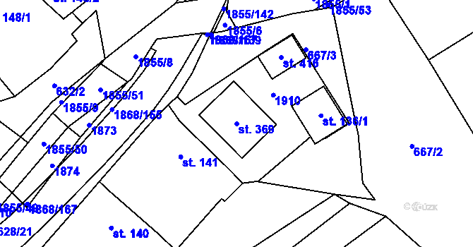 Parcela st. 369 v KÚ Nedašova Lhota, Katastrální mapa